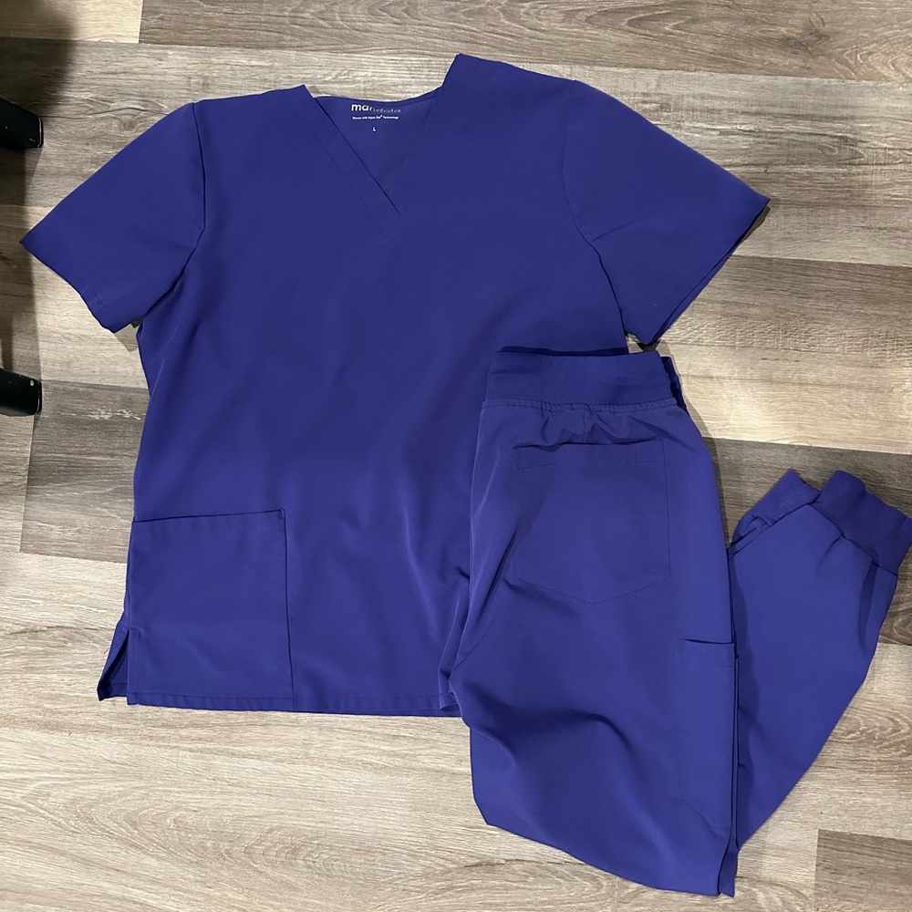 Women's Purple Scrub Set Mandala